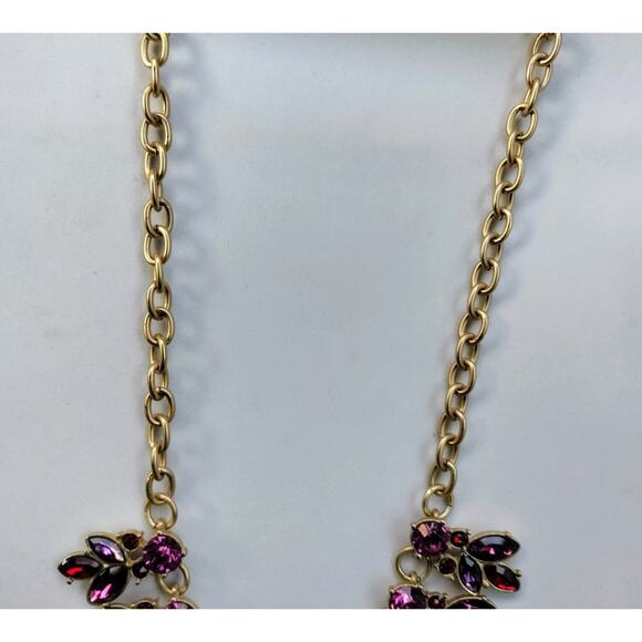 Saffora Designs Statement Necklace Pierced Earring Set Jewels Jewelry Faux Ruby - Picture 6 of 12